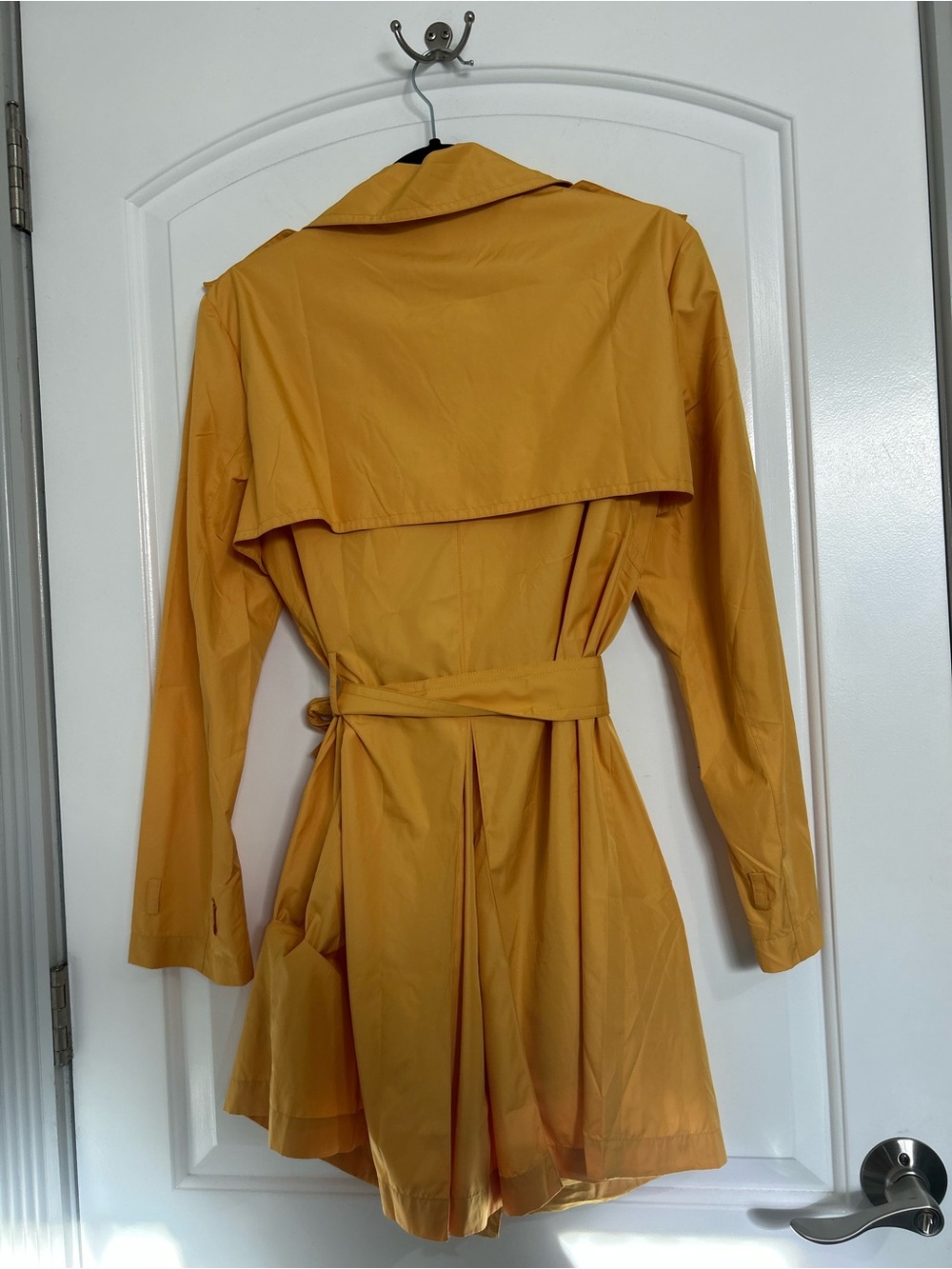 Lafayette 148 Mustard Yellow Trench Coat with Belt Size 8 Chic Fall Preppy 90s - Picture 2 of 16